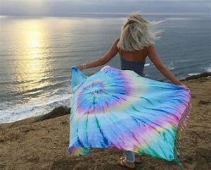 blue tapestry beach towel