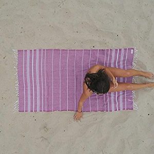 burgundy classic stripes beach towel SC