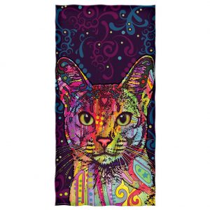 confident cat beach towel