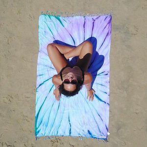 luna tie dye sand cloud beach towel