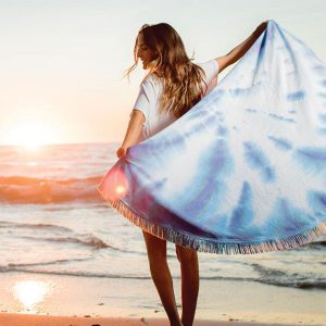 round tie dye tapestry beach towel