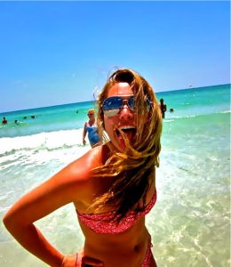 smiling girl beach